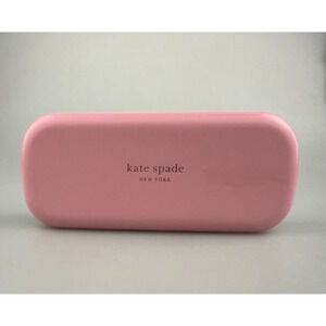 Kate Spade New York Sunglasses Case Pink Green Faux Leather Clamshell Hardcase